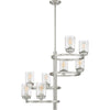 Quoizel Lighting EVL5008 BN Evolution Collection Eight Light Hanging Chandelier in Brushed Nickel Finish