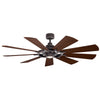 Gentry 300265 LED 65" Ceiling Fan in Anvil Iron or Distressed Black or Weathered Zinc Finish