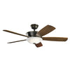 Skye 300251 LED 54" Ceiling Fan in Brushed Nickel or Oiled Bronze or White Finish
