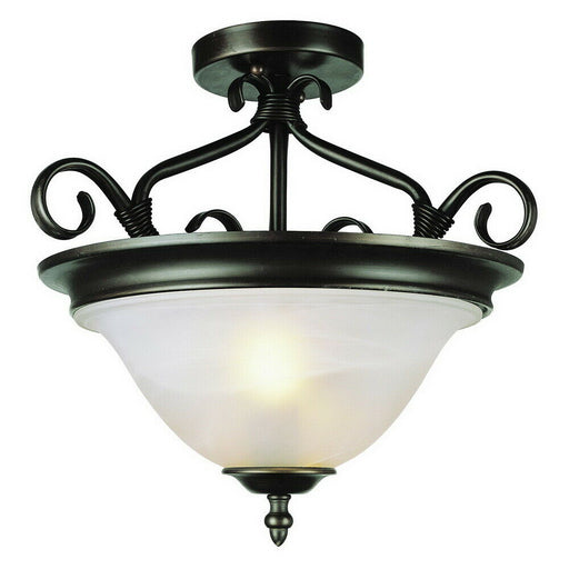 Trans Globe Lighting CB6390 ROB Two Light Semi Flush Ceiling Fixture in Oil Rubbed Bronze Finish