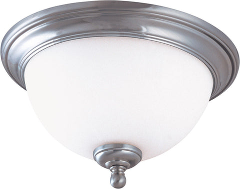Nuvo Lighting 60-2566 Glenwood Collection Two Light Energy Star Rated GU24 Fluorescent Flush Ceiling Mount in Brushed Nickel Finish - Quality Discount Lighting