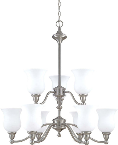 Nuvo Lighting 60-1803 Glenwood Collection Nine Light Hanging Chandelier in Brushed Nickel Finish - Quality Discount Lighting