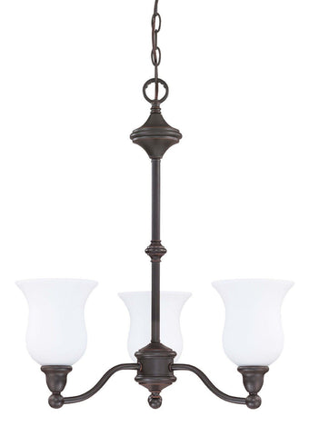Nuvo Lighting 60-2426 Glenwood Collection Three Light Energy Star Rated Fluorescent GU24 Hanging Chandelier in Sudbury Bronze Finish - Quality Discount Lighting