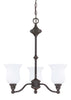 Nuvo Lighting 60-2426 Glenwood Collection Three Light Energy Star Rated Fluorescent GU24 Hanging Chandelier in Sudbury Bronze Finish - Quality Discount Lighting