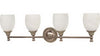 Nuvo Lighting 60-456 Rockport Milano Collection Four Light Bath Vanity Wall Mount in Brushed Nickel Finish - Quality Discount Lighting