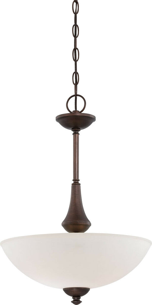 Nuvo Lighting 60-5158 Patton Collection Three Light Energy Star Efficient GU24 Hanging Pendant Chandelier in Prairie Bronze Finish