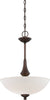 Nuvo Lighting 60-5158 Patton Collection Three Light Energy Star Efficient GU24 Hanging Pendant Chandelier in Prairie Bronze Finish