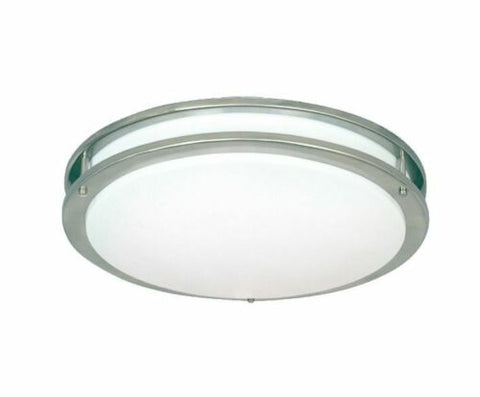 Sunpark DC010-122SN Flush Fluorescent Ceiling Fixture in Satin Nickel Finish