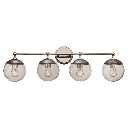 Trans Globe Lighting 71384 PC Riviera Collection Four Light Bath Vanity Wall in Polished Chrome Finish