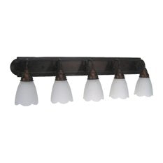 Trans Globe Lighting 3915 ROB Five Light Bath Vanity Wall Mount in Rubbed Oil Bronze Finish