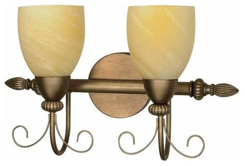 Nuvo Lighting 60-150 Vanguard Collection Two Light Bath Vanity Wall Fixture in Flemish Gold Finish - Quality Discount Lighting