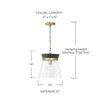 Capital 347311KR Finn Collection One Light Pendant in Matte Brass and Black Stain Finish