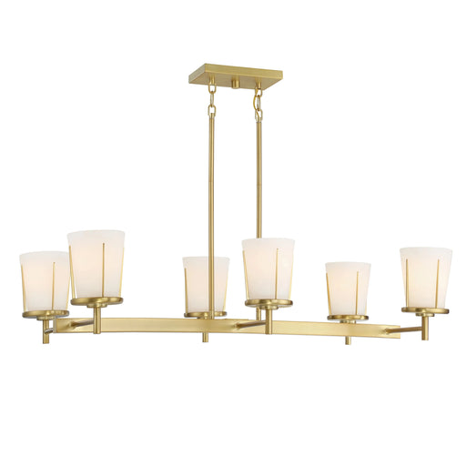Black Friday Special Serene 6 Light island light, Natural Brass Finish