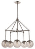 Trans Globe Lighting 71388 PC Riviera Collection Five Light Hanging Pendant Chandelier in Polished Chrome Finish