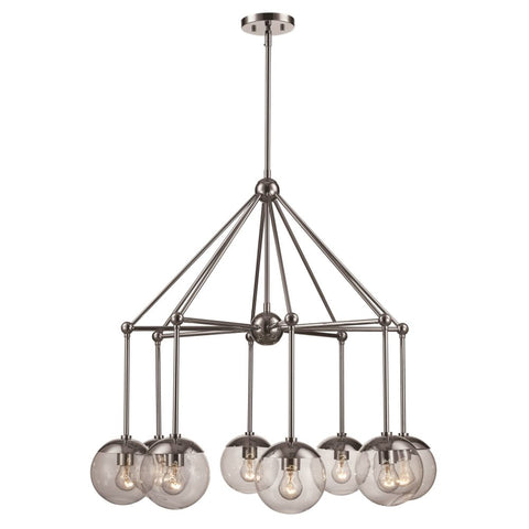 Trans Globe Lighting 71389 PC Riviera Collection Eight Light Hanging Pendant Chandelier in Polished Chrome Finish