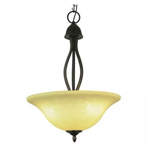 Trans Globe Lighting 8163 ROB Glasswood Collection Three Light Pendant Chandelier in Rubbed Oil Bronze Finish