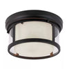 Trans Globe Lighting CB-60028 ROB Two Light Flush Ceiling Fixture in Rubbed Oil Bronze Finish