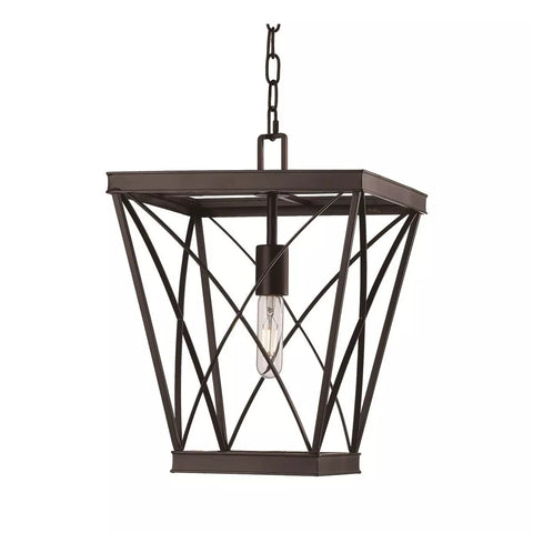 Trans Globe Lighting 11221 ROB Legacy Cage One Light Hanging Pendant in Rubbed Oil Bronze Finish