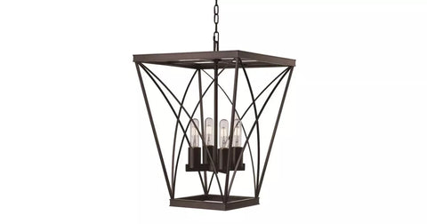 Trans Globe Lighting 11224 ROB Legacy Cage Four Light Hanging Pendant in Rubbed Oil Bronze Finish