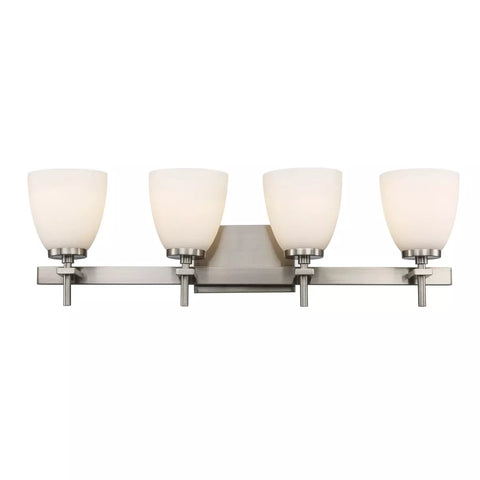 Trans Globe Lighting 22294 BN Oxnard Collection Four Light Bath Vanity Wall Mount in Brushed Nickel Finish