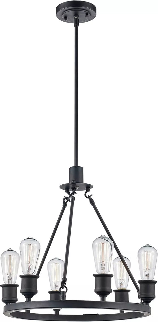 Trans Globe Lighting 70846 ROB Underwood Collection Farmhouse Wagon Wheel Chandelier in Oil Rubbed Bronze Finish