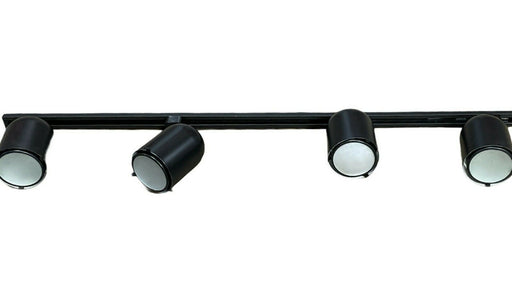 Nora NTH-106G24B Four Light GU24 Roundback Cylinder Track Kit with End Feed Cord and Plug in Black Finish
