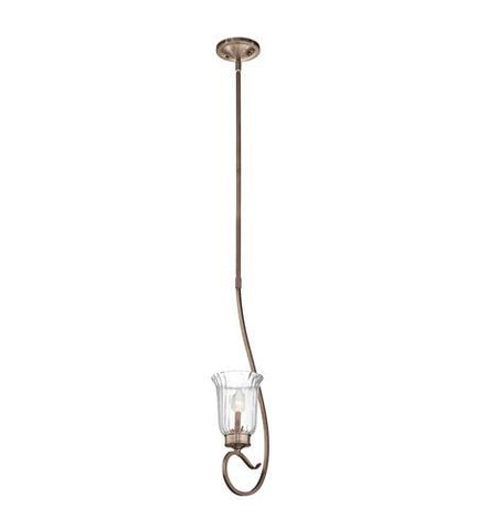 Kichler Lighting 43241BRSG Malina Collection One Light Hanging Mini Pendant in Brushed Silver and Gold Finish