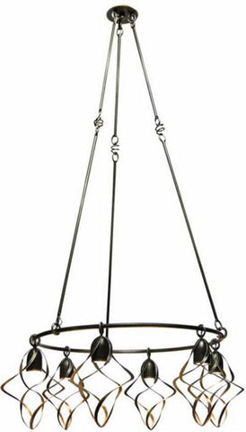 Kalco Lighting 2699 SV Oxford Collection Six Light Hanging Chandelier in Aged Silver Finish - Quality Discount Lighting