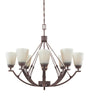Designers Fountain Lighting 81688 TU Harlow Collection Eight Light Hanging Chandelier in Tuscana Bronze Finish - Quality Discount Lighting