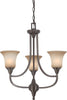 Nuvo Lighting 60-4165 Surrey Collection Three Light Hanging Chandelier in Vintage Bronze Finish