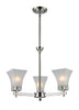 Z-Lite Lighting 319-3 Pershing Collection Three Light Hanging Chandelier in Polished Nickel Finish