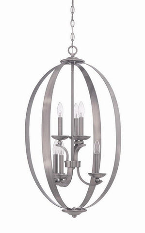 Craftmade Lighting 37036 AN Ensly Collection Six Light Pendant Chandelier in Antique Nickel Finish
