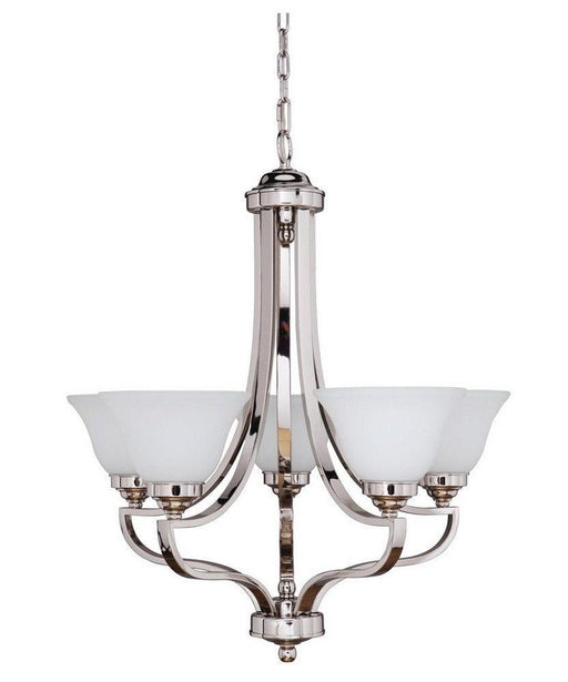 Craftmade Lighting 9827PLN5 Portia Collection Five Light Hanging Chandelier in Polished Nickel Finish