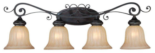 Craftmade Lighting 25804 SI Lagrange Collection Four Light Bath Vanity Wall Mount in Seville Iron Finish