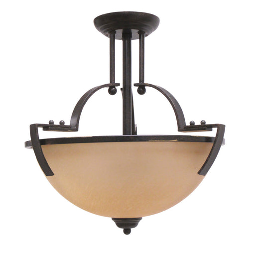 Trans Globe Lighting 9890 BGR Two Light Semi Flush Ceiling Mount in Black Finish with Gold Accent