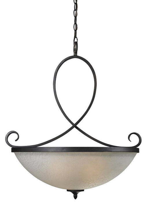 Z-Lite Lighting 603-P Arshe Collection Three Light Hanging Pendant Chandelier in Café Bronze Finish