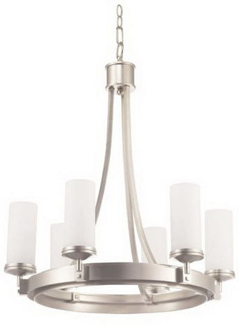 Kalco Lighting 4656 SN Espille Collection Six Light Chandelier in Satin Nickel Finish - Quality Discount Lighting