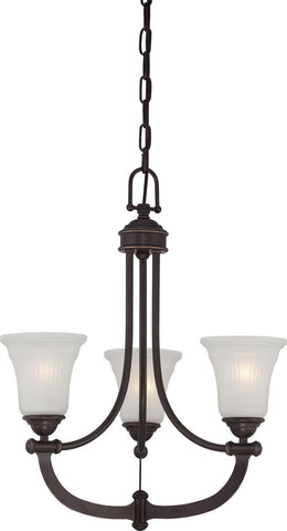 Nuvo Lighting 60-5316 Monroe Collection Three Light Hanging Chandelier in Georgetown Bronze Finish