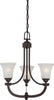 Nuvo Lighting 60-5316 Monroe Collection Three Light Hanging Chandelier in Georgetown Bronze Finish