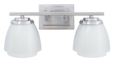Craftmade Lighting 14617 BNK2 Piedmont Collection Two Light Bath Vanity Wall Mount in Brushed Polished Nickel Finish