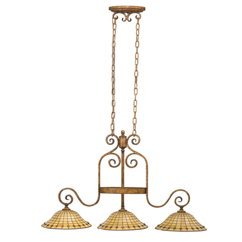 Aztec 34971 by Kichler Lighting Westerly Collection Three Light Hanging Island Chandelier in Mottled Pecan Finish - Quality Discount Lighting