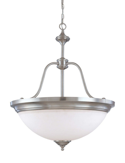 Nuvo Lighting 60-2561 Glenwood Collection Four Light Energy Star Rated Fluorescent Hanging Pendant Chandelier in Brushed Nickel Finish - Quality Discount Lighting