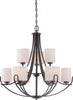 Nuvo Lighting 60-5399 Lola Collection Nine Light Hanging Chandelier in Georgetown Bronze Finish
