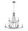 Craftmade Lighting 37829 AGV Hadley Collection Nine Light Hanging Chandelier in Aged Galvanized Finish