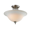 Z-Lite Lighting 2109-SF Athena Collection Three Light Semi Flush Ceiling Mount in Brushed Nickel Finish with Matte Opal Glass