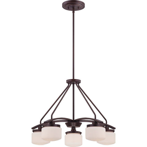 Nuvo Lighting 60-5125 Austin Collection Five Light Hanging Pendant Chandelier in Russet Bronze Finish - Quality Discount Lighting