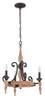Craftmade Lighting 38123 JBZDO Glenwood Collection Three Light Hanging Chandelier in Light Aged Bronze and Distressed Oak Finish