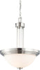 Nuvo Lighting 60-4106 Harmony Collection Three Light Hanging Pendant Chandelier in Brushed Nickel Finish - Quality Discount Lighting