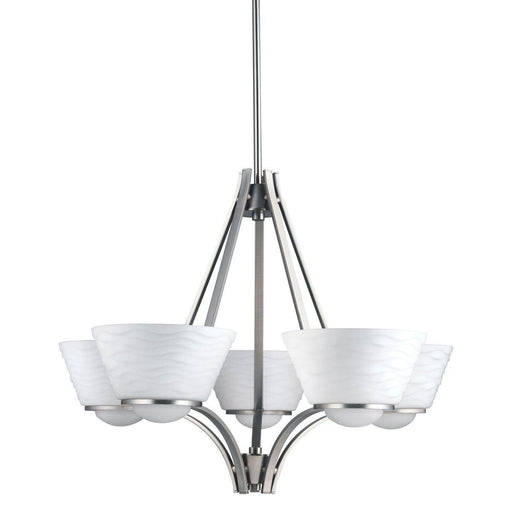 Aztec by Kichler Lighting 34910 Five Light Daphne Collection Hanging Chandelier in Brushed Nickel Finish - Quality Discount Lighting