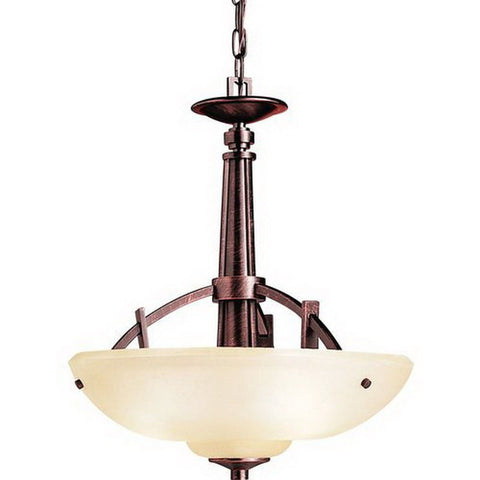 Aztec 34946 by Kichler Lighting Columbiana Collection Three Light Hanging Pendant Chandelier in Olde Auburn Finish - Quality Discount Lighting